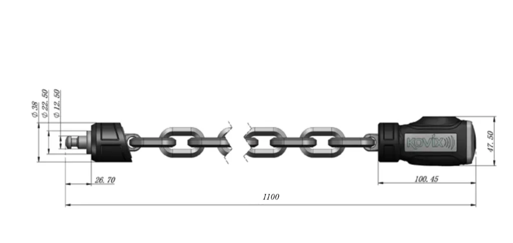 KCL8 KOVIX 8mm chain lick Hardened Steel 2.webp