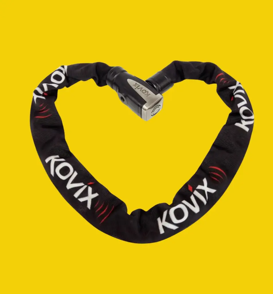 KOVIX ALLARMATE, Heavy Duty Alarmed Chain Lock, 8mm Dia Link, 110cm long 